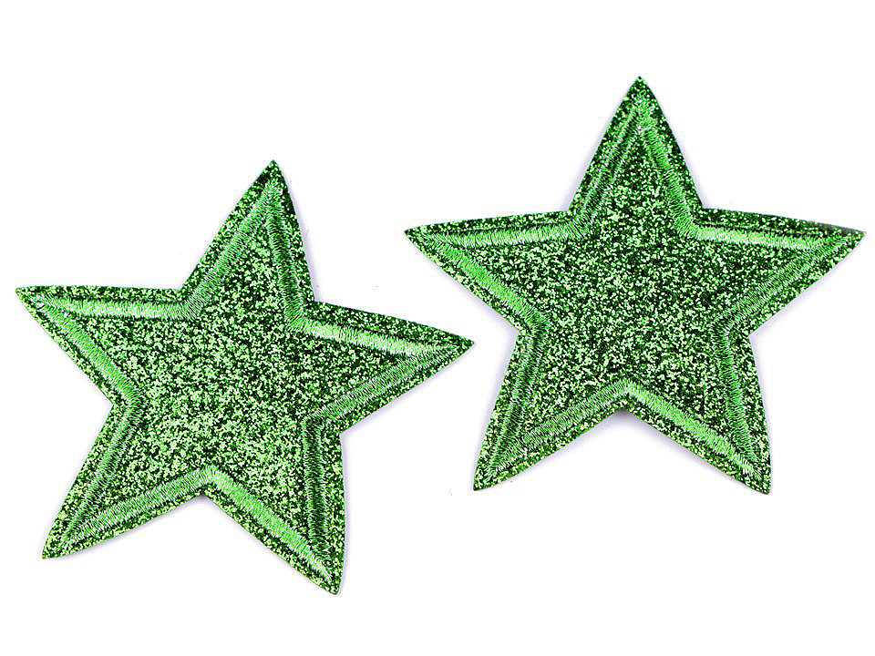 Aplicație termoadezivă - stea cu paiete - Argintiu (10 Bucăți)