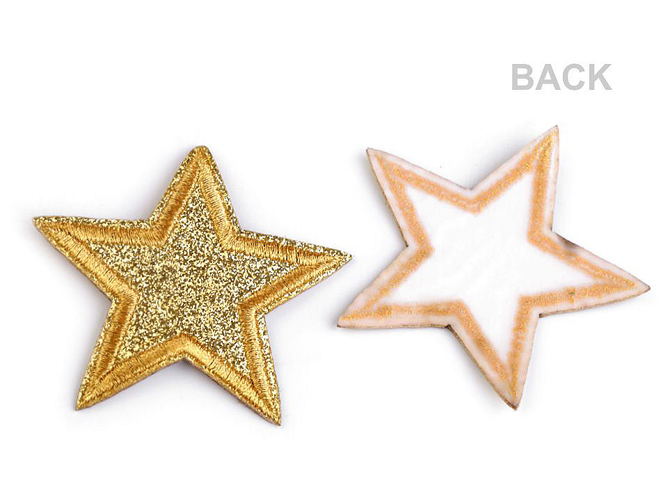Aplicație termoadezivă - stea cu paiete - Argintiu (10 Bucăți)