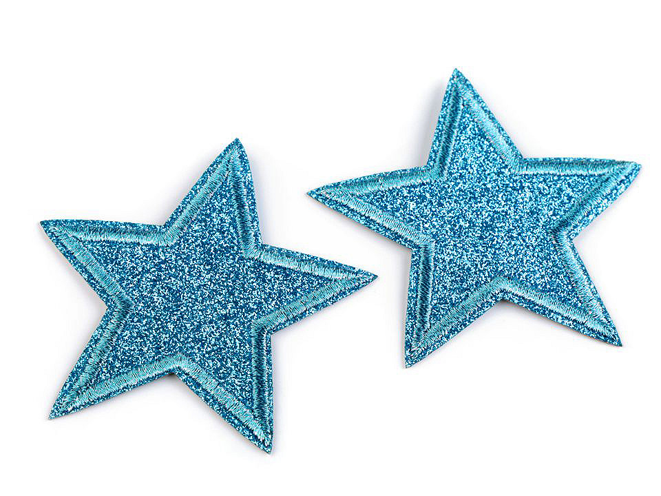 Aplicație termoadezivă - stea cu paiete - Argintiu (10 Bucăți)