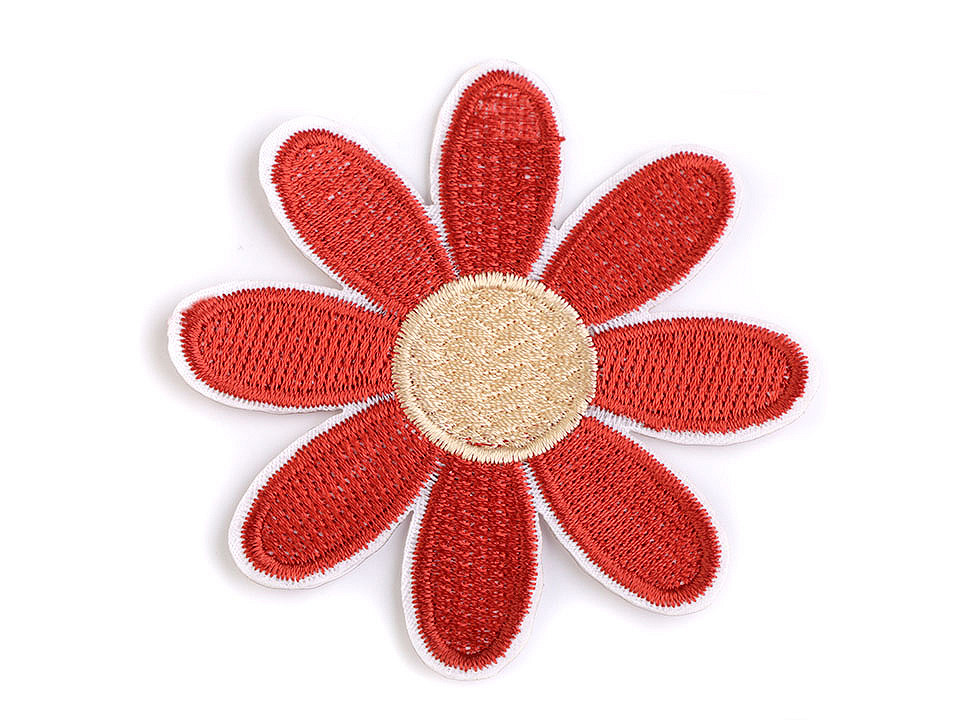 Aplicație termoadezivă - floare - Roz mediu (1 Bucată)