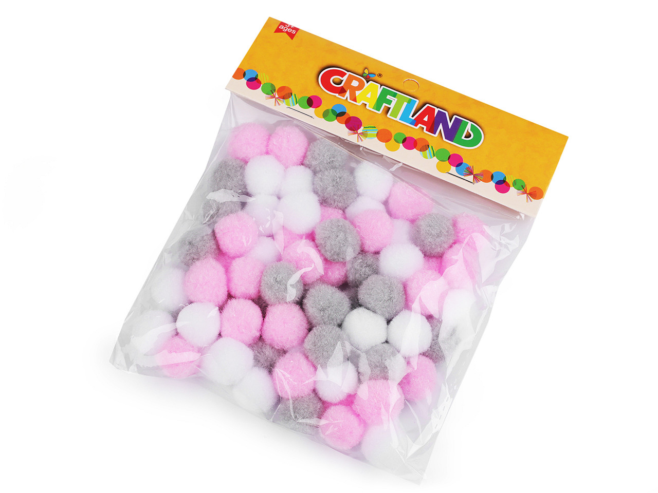 Pompoane mix culori, ø20 mm - Negru (1 Sac)