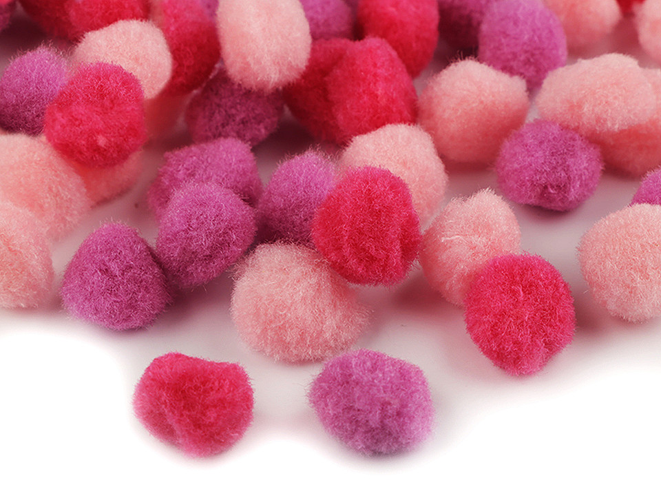 Pompoane mix culori, ø20 mm - Negru (1 Sac)