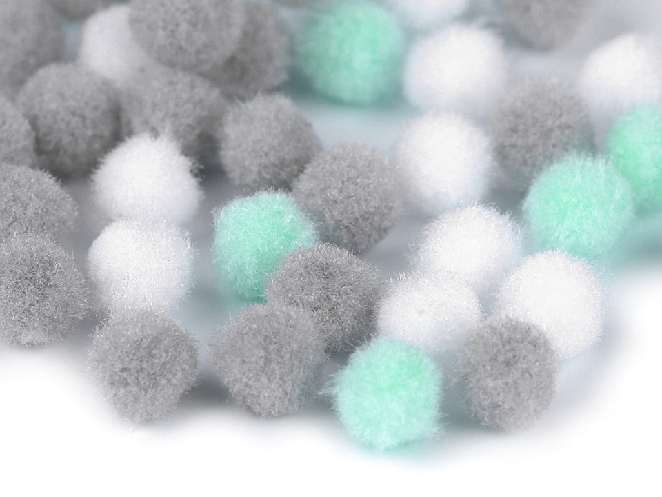 Pompoane mix culori, ø8 și 10 mm - Verde mentă (3 Saci) Pompoane mix culori, ø8 și 10 mm - Verde mentă (3 Saci)