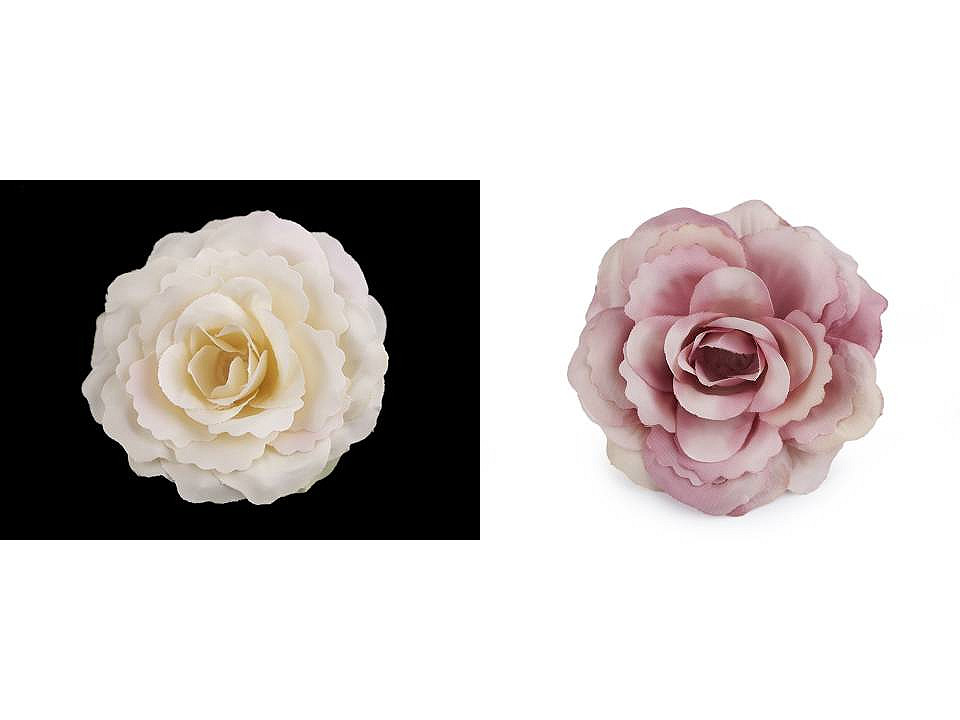 Trandafiri artificiali, ø8 cm - Crem deschis (10 Bucăți)