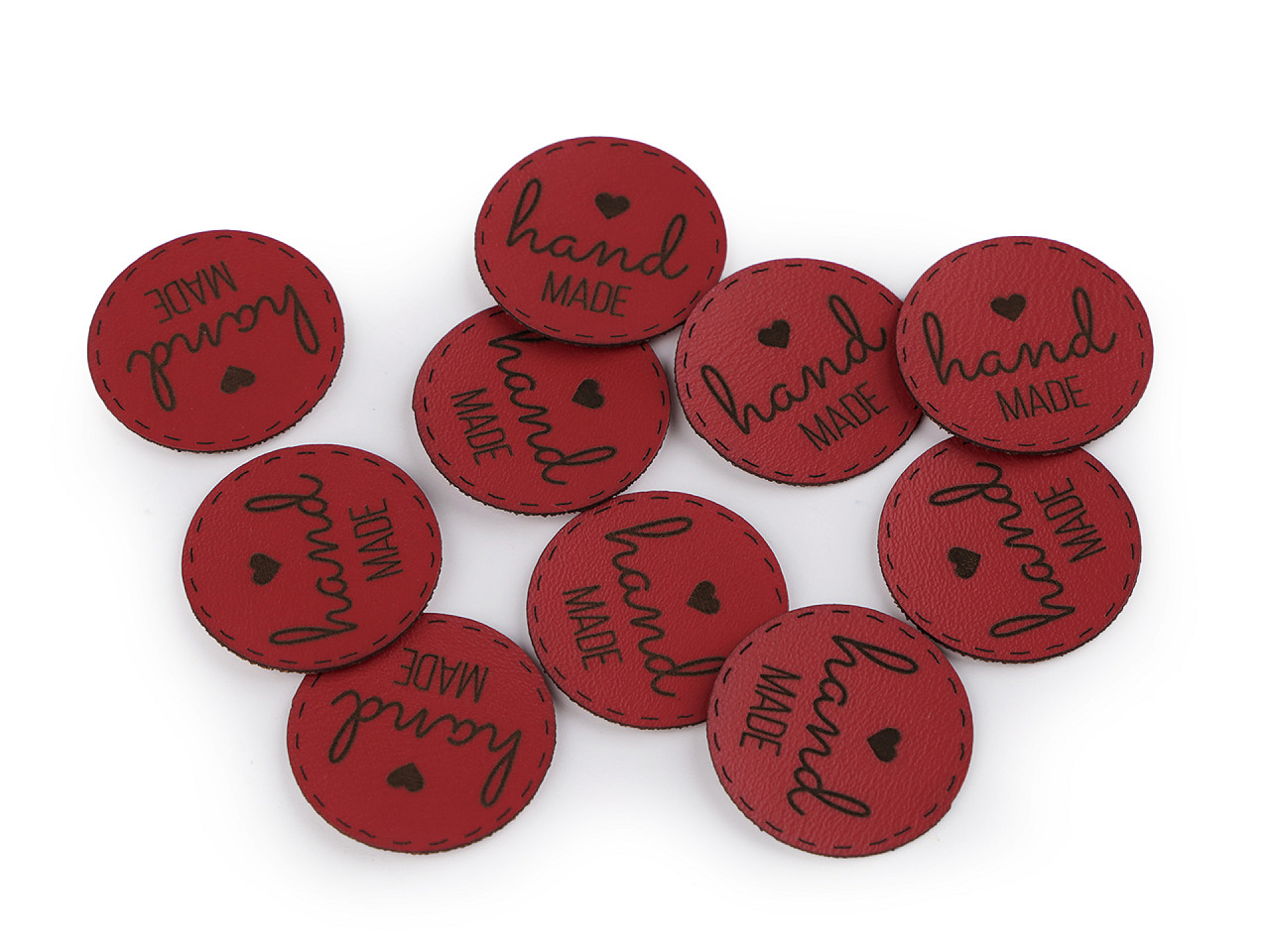 Aplicatie / eticheta din piele ecologica - hand made - Gri neutral (10 Bucăți)