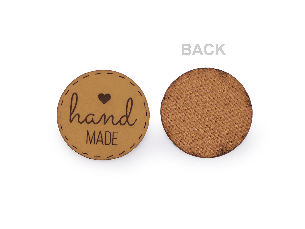 Aplicatie / eticheta din piele ecologica - hand made - Gri neutral (10 Bucăți)