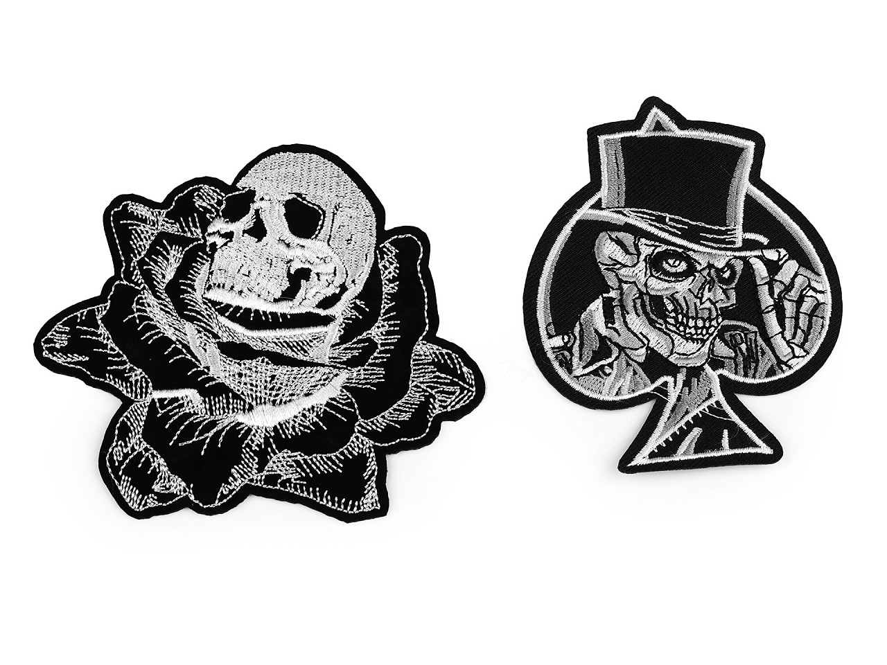 Aplicație termoadezivă craniu - Negru (5 Bucăți)