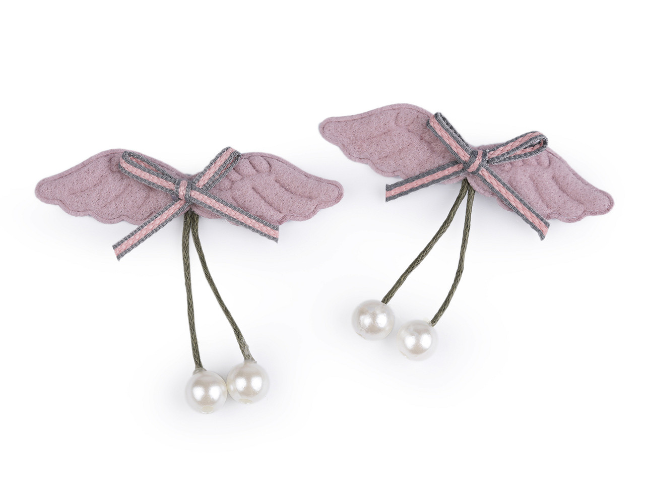 Aplicație flori, aripi - Roz vintage (10 Bucăți)