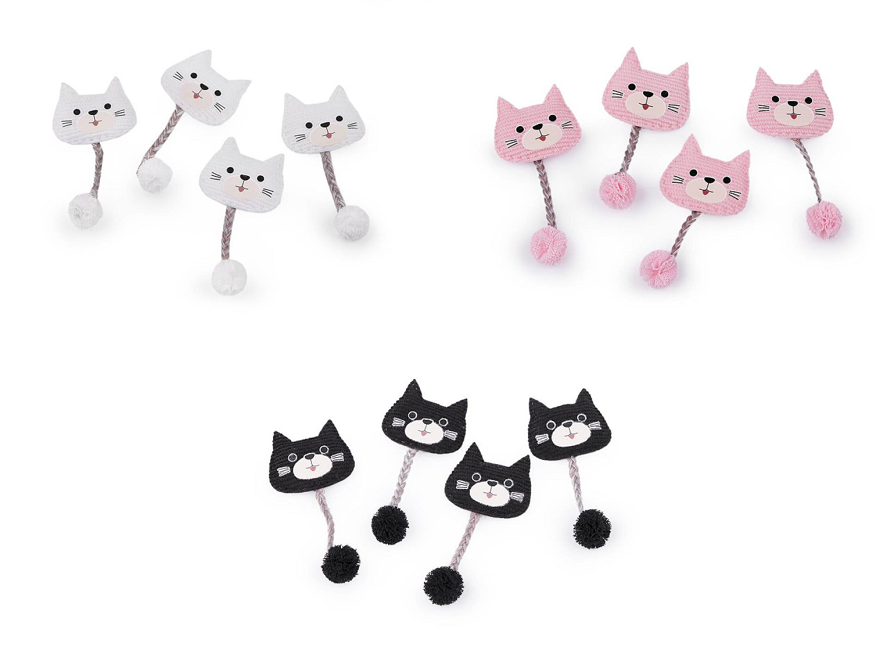 Aplicație pisicuță - Negru (10 Bucăți)