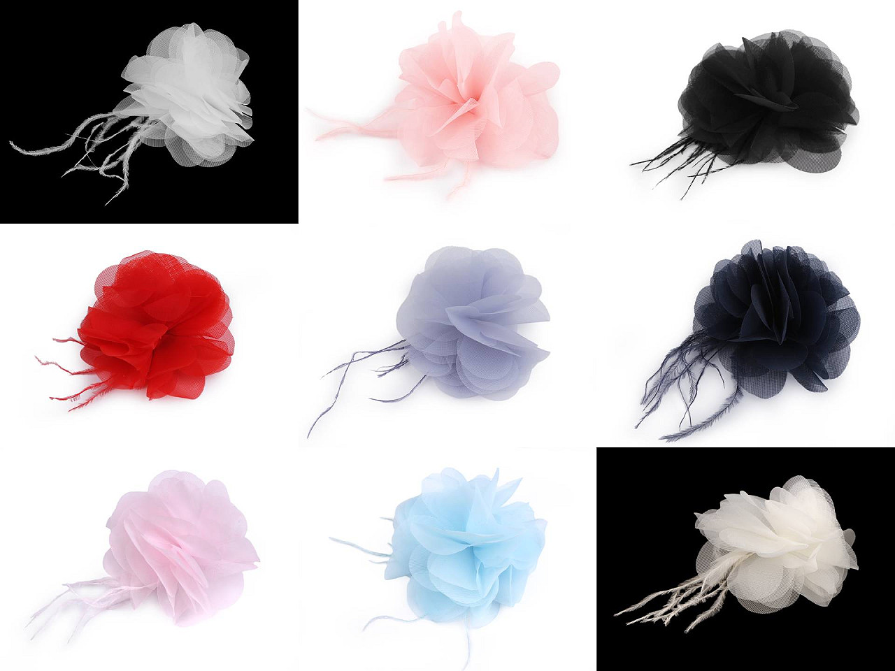 Floare de sifon cu pene ø8-9 cm - Violet (10 Bucăți)