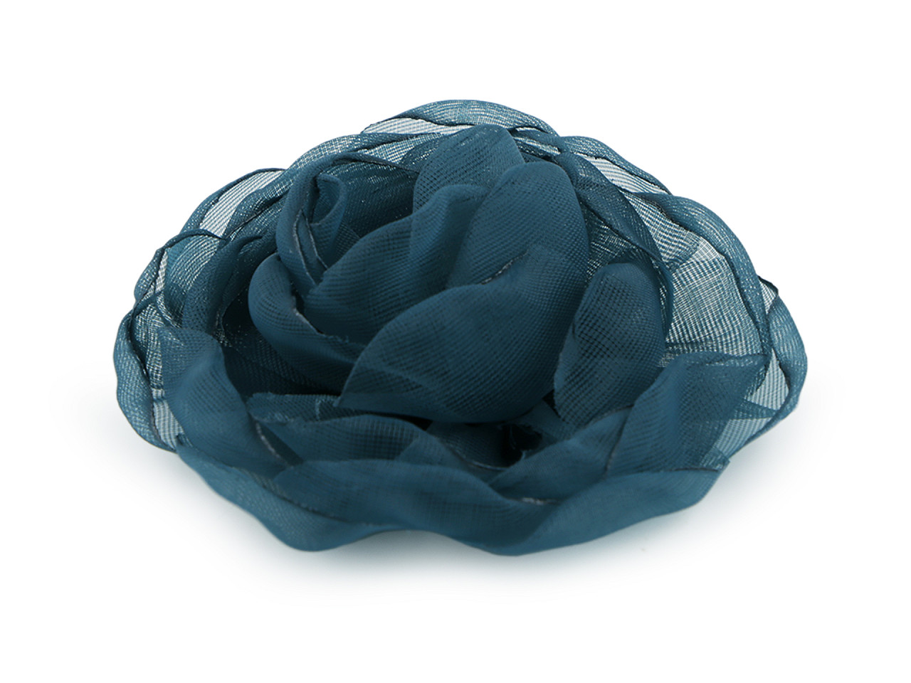 Floare de trandafir din organza ø8 cm - Verde mentol (1 Bucată)