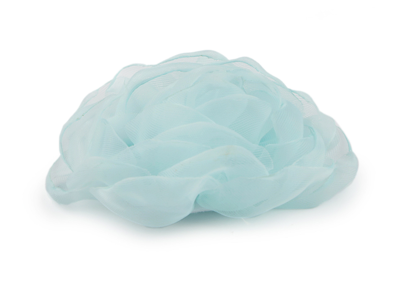 Floare de trandafir din organza ø8 cm - Verde mentol (1 Bucată)