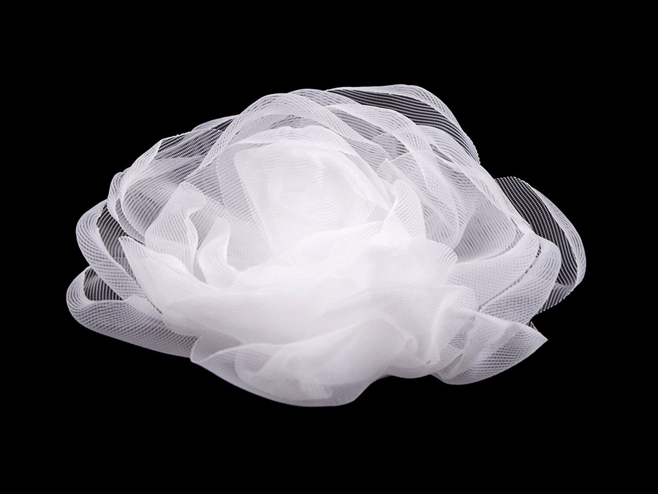 Floare de trandafir din organza ø8 cm - Verde mentol (1 Bucată)