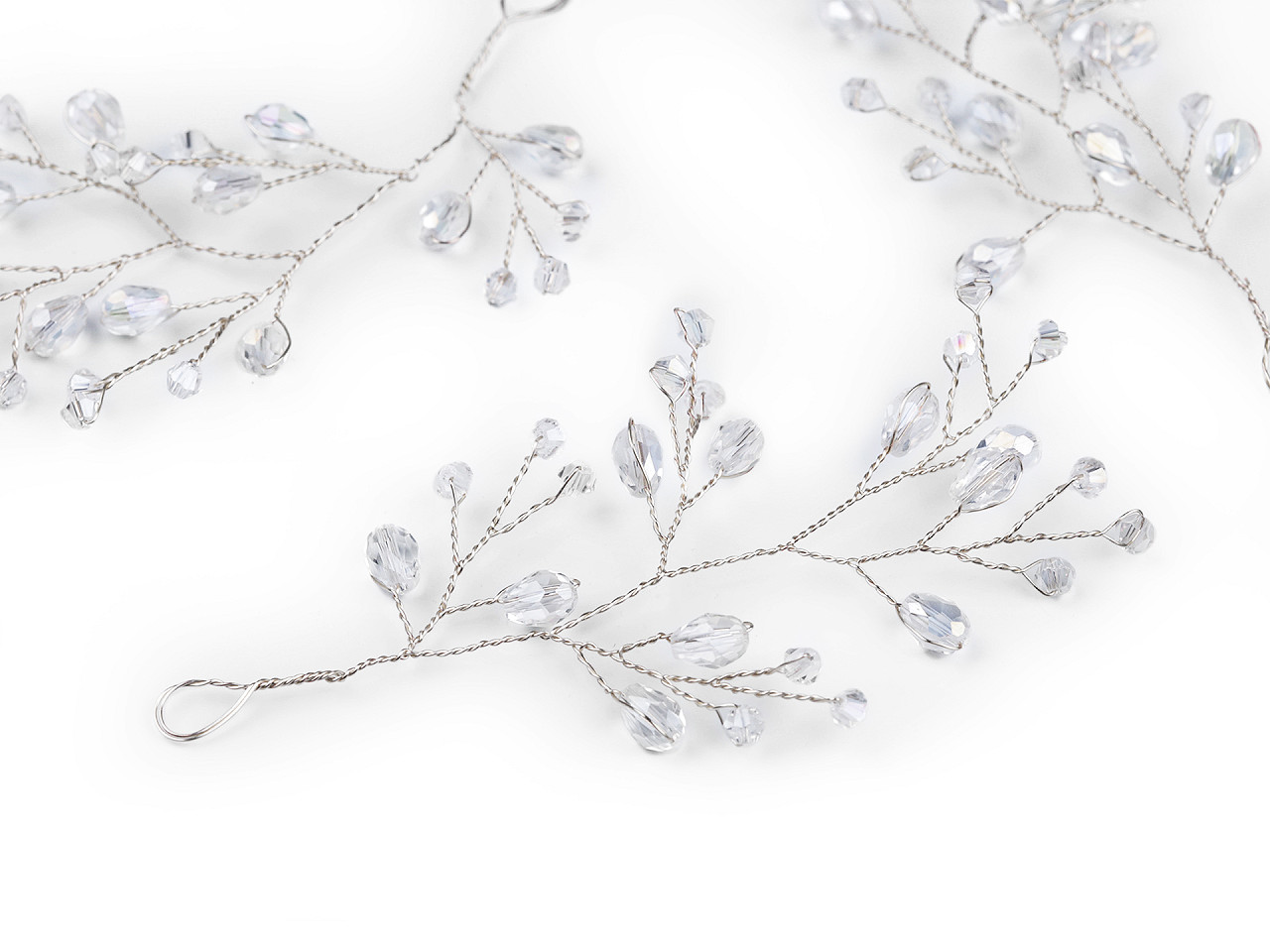 Crenguță de sârmă cu mărgele fațetate - Albastru delta (4 Bucăți)