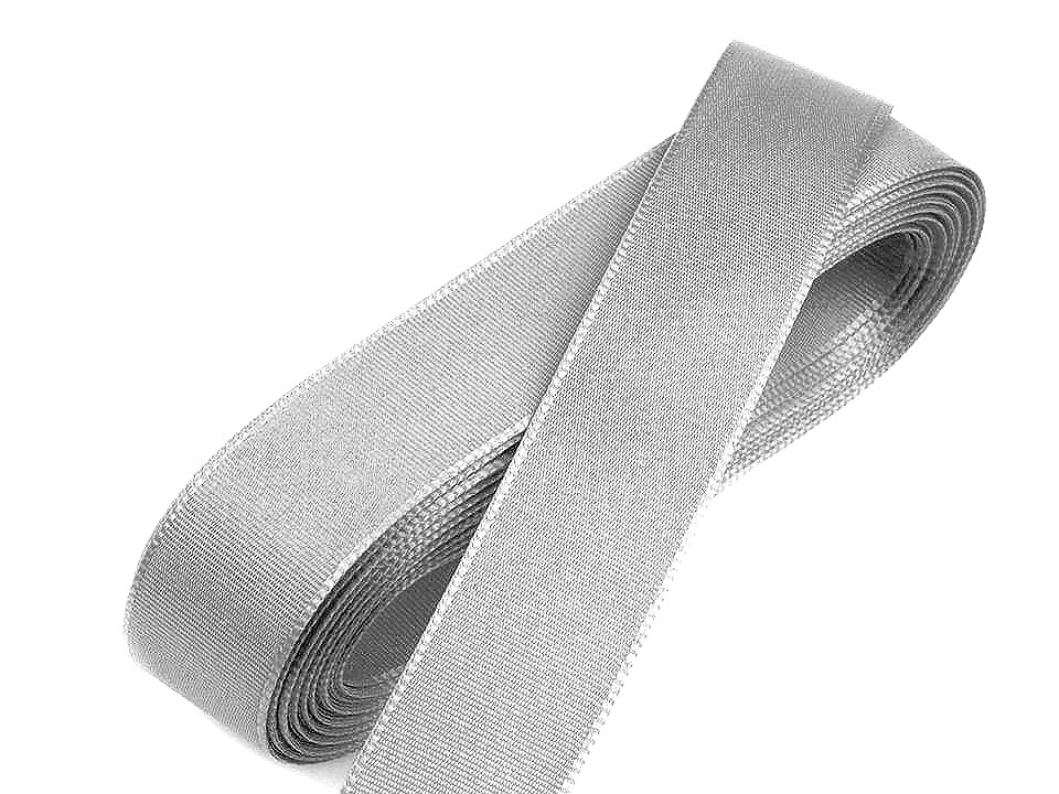 Panglică din tafta, lățime 15 mm - Gri foarte deschis (10 Metri)