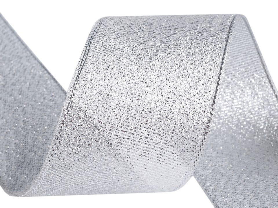 Panglică cu lurex, lățime 38 mm - Auriu (1 Metru)