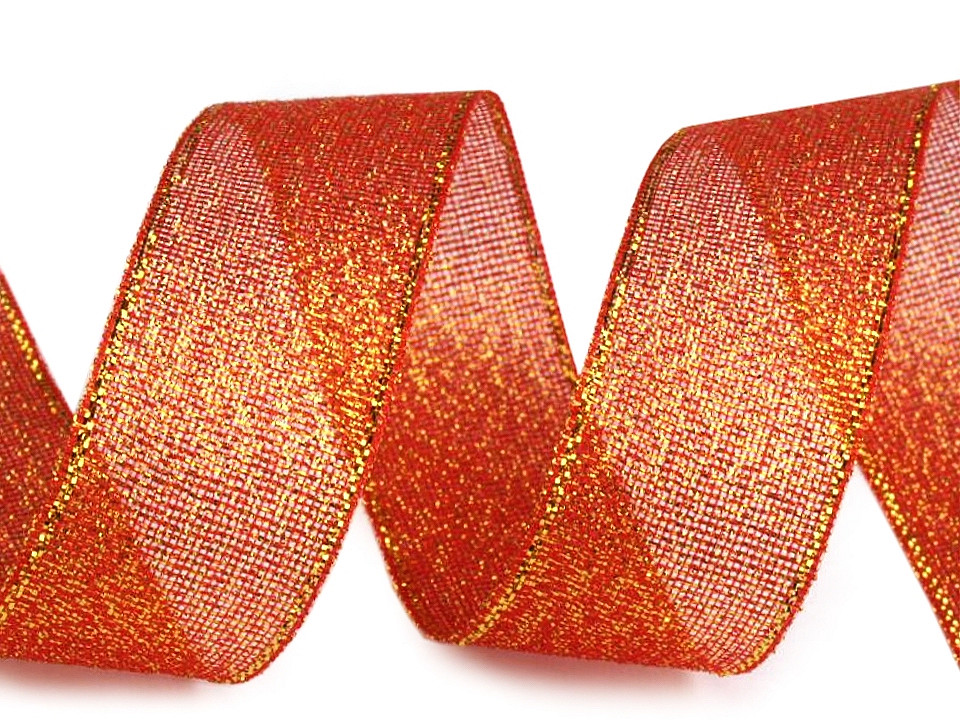 Panglică cu lurex, lățime 25 mm - Argintiu (1 Metru)