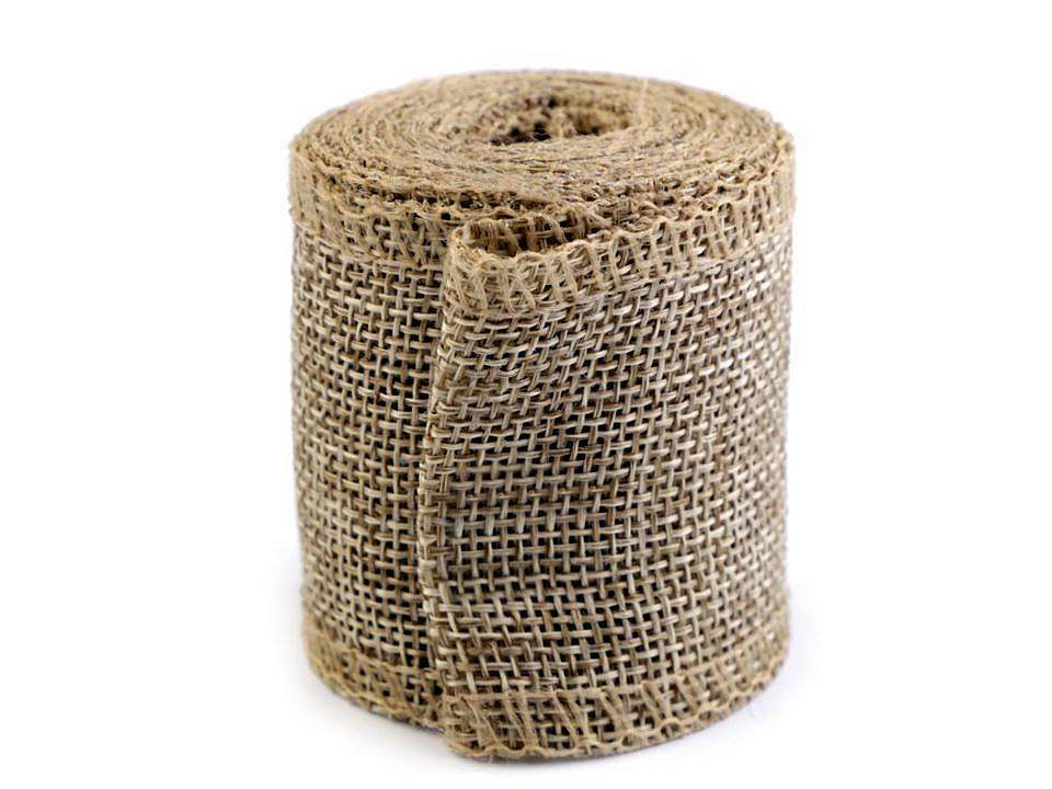 Panglică imitație iută, lățime 50 mm - Roșu (1 Bucată)