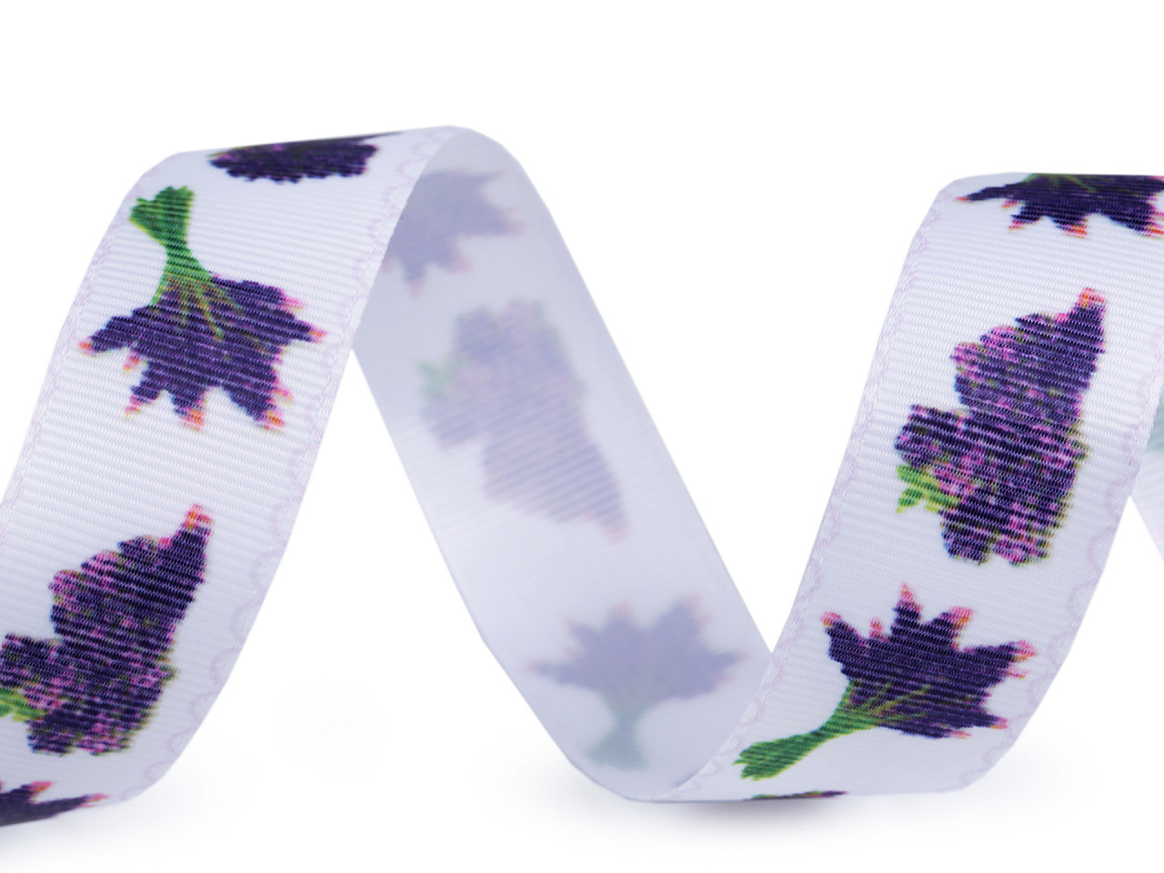 Panglică cu imprimeu floral, lățime 25 mm - Multicolor (1 Metru)