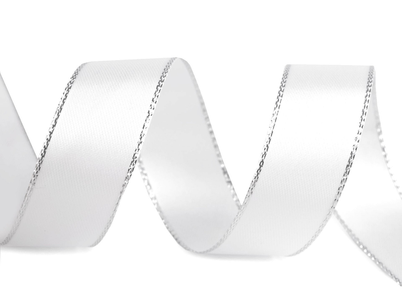 Panglica din satin cu margine lurex latime 25 mm - Crem deschis (25 Metri)