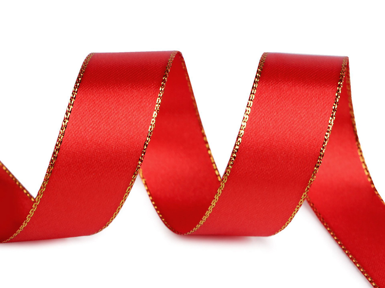 Panglica din satin cu margine lurex latime 25 mm - Crem deschis (25 Metri)