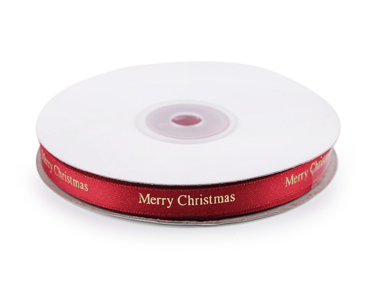 Panglică din satin de crăciun  merry christmas lățime 9 mm - Verde (1 Metru)