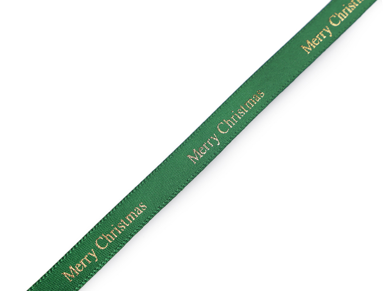 Panglică din satin de crăciun  merry christmas lățime 9 mm - Verde (1 Metru)