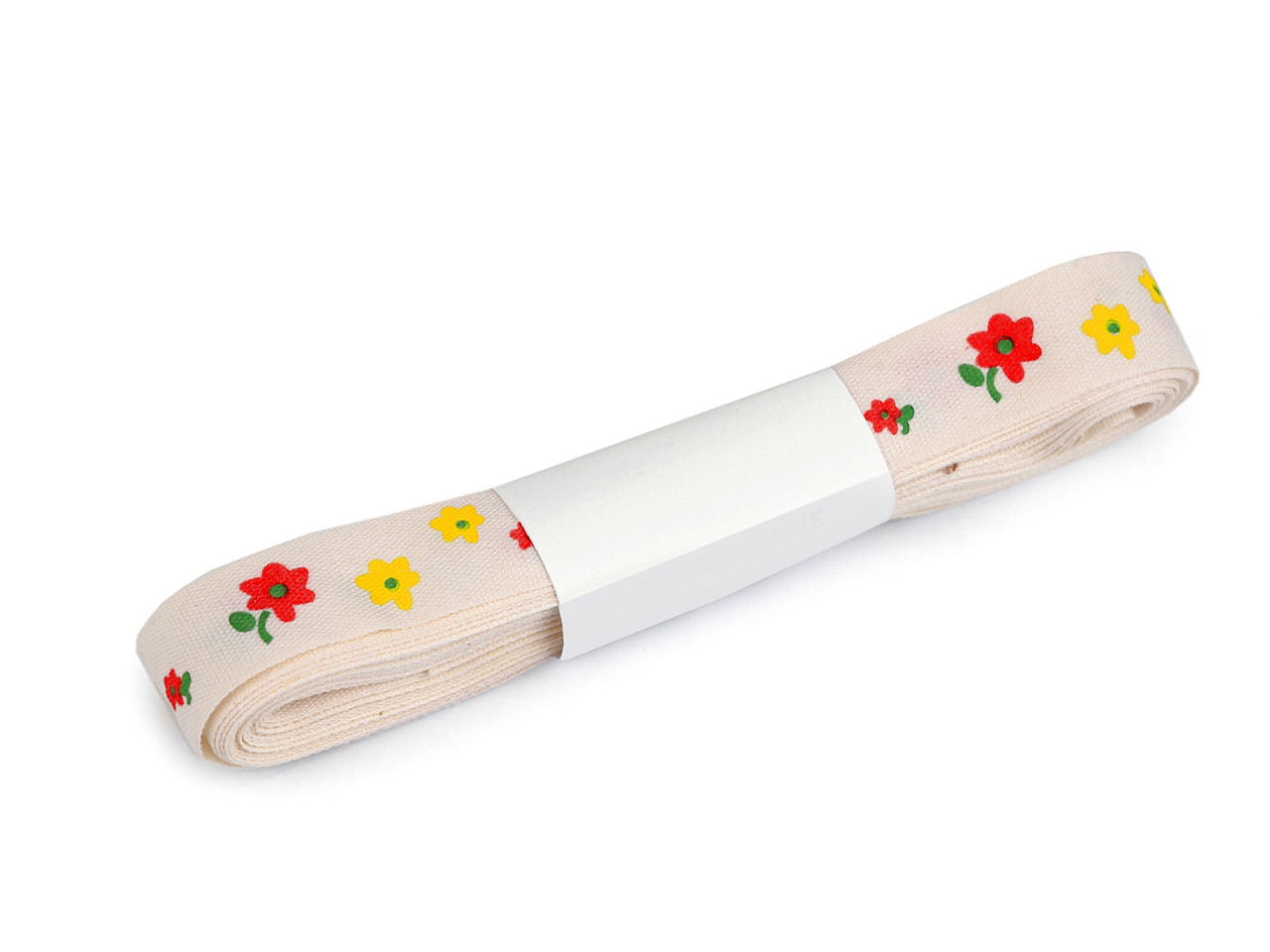 Panglică din bumbac lățime 15 mm - Ecru deschis (90 Metri)