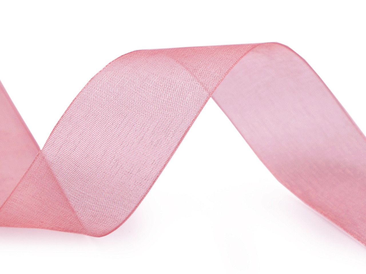 Panglica organza 28 mm - Roz pudrat (50 Metri)