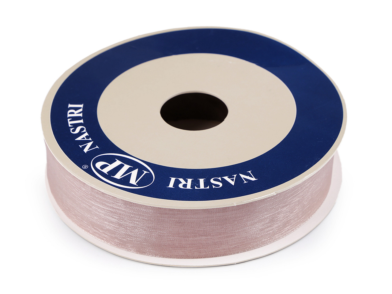 Panglica organza 28 mm - Roz pudrat (50 Metri)