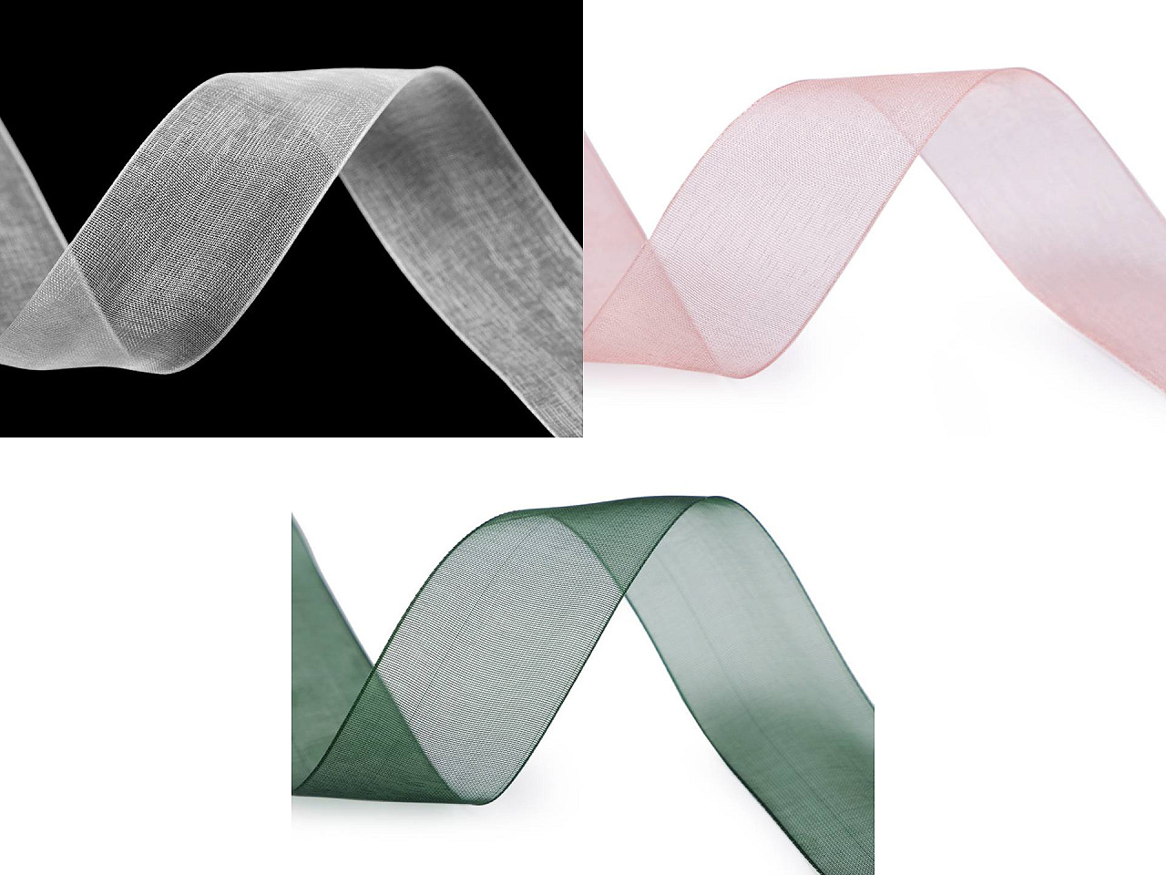 Panglica organza 28 mm - Roz pudrat (50 Metri)