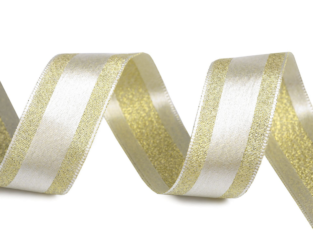 Panglica cu lurex latime 25 mm - Auriu deschis (3 Metri)