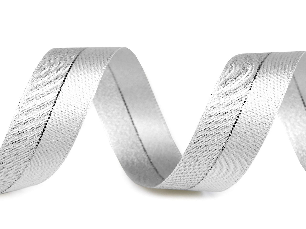 Panglica cu lurex latime 25 mm - Argintiu (20 Metri)