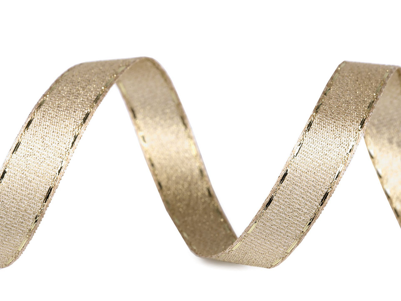 Panglica cu lurex latime 15 mm - Auriu deschis (10 Metri)