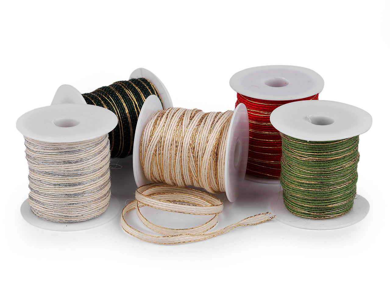 Panglica cu lurex latime 6 mm - Ecru deschis (20 Metri)