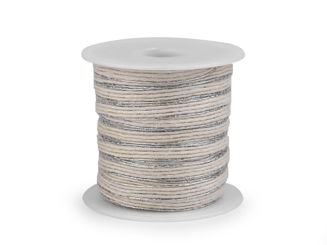 Panglica cu lurex latime 6 mm - Ecru deschis (20 Metri)