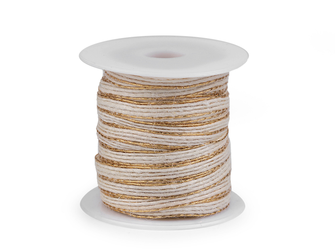 Panglica cu lurex latime 6 mm - Ecru deschis (20 Metri)