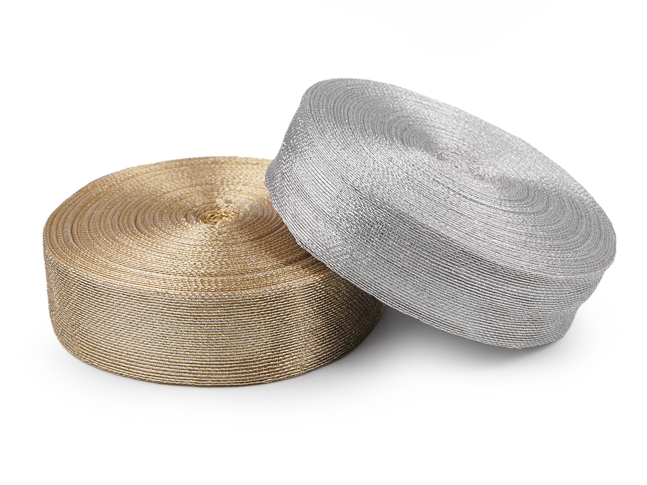 Panglică decorativă cu lurex 40 mm - Auriu deschis (50 Metri)