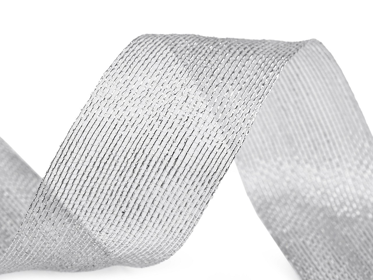 Panglică decorativă cu lurex 40 mm - Auriu deschis (50 Metri)