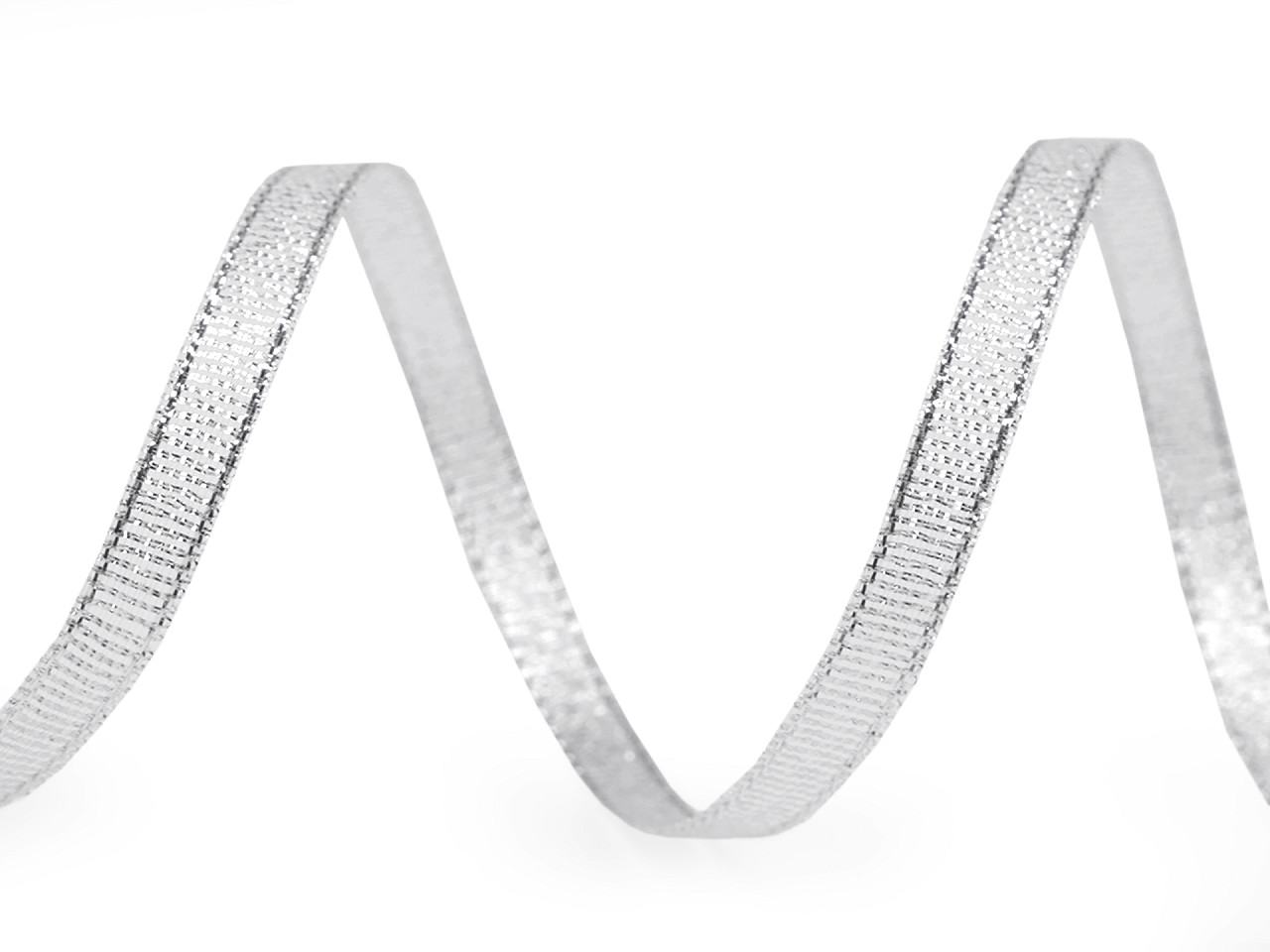 Panglica brocart cu lurex latime 6 mm - Argintiu (1 Metru)