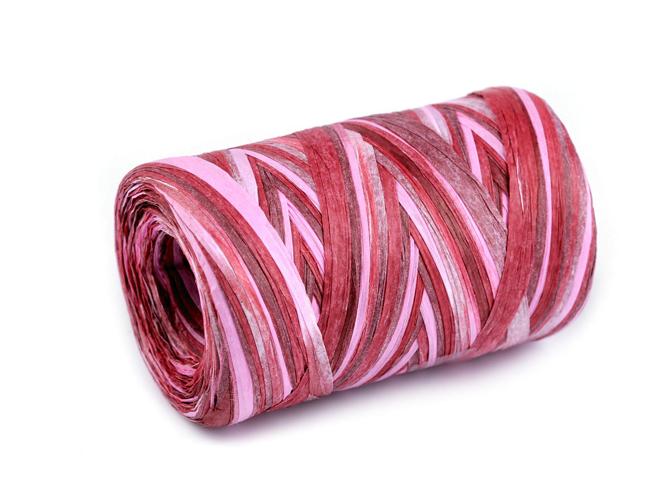 Rafie pentru impletit genti - multicolor natural, latime 5-8 mm - Roz deschis (1 Bucată)