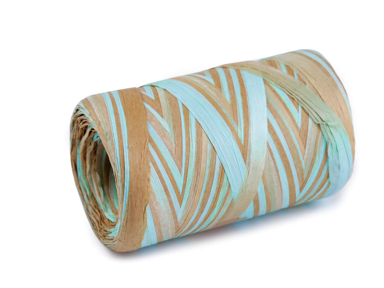 Rafie pentru impletit genti - multicolor natural, latime 5-8 mm - Roz deschis (1 Bucată)