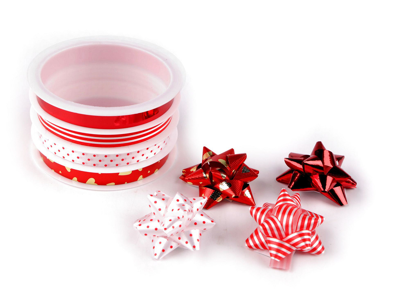 Set panglici folie cu rozete - Roșu (1 Set)