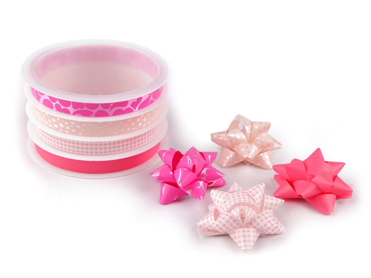 Set panglici folie cu rozete - Roșu (1 Set)