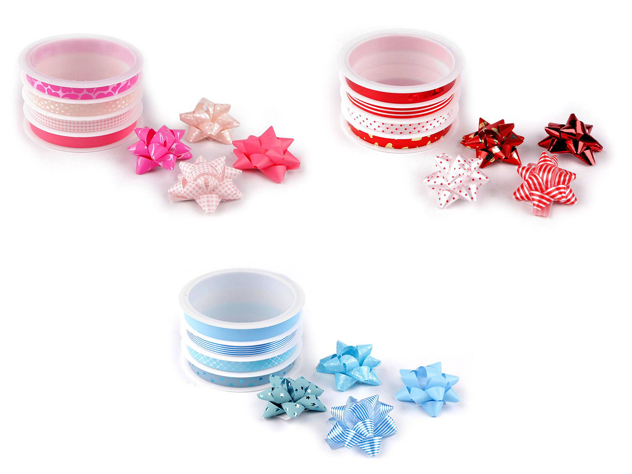 Set panglici folie cu rozete - Roșu (1 Set)