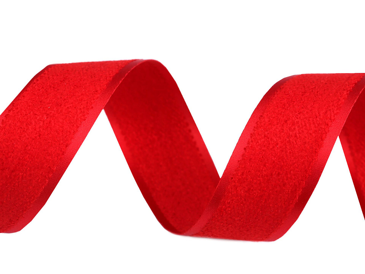 Panglică chenille lățime 25 mm - Roșu (1 Metru)