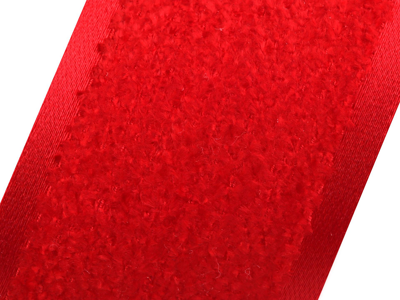 Panglică chenille lățime 25 mm - Roșu (1 Metru)
