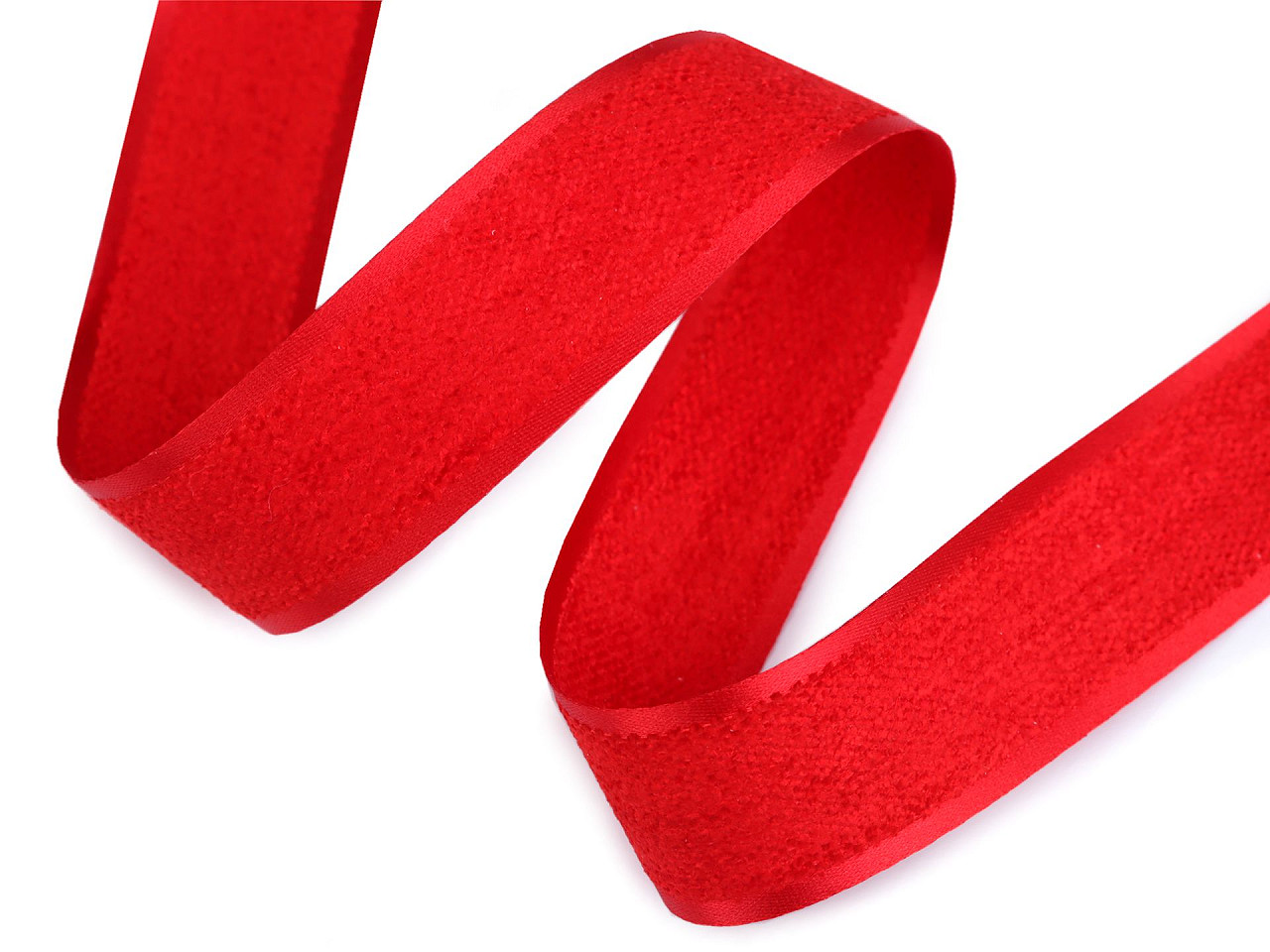 Panglică chenille lățime 25 mm - Roșu (1 Metru)