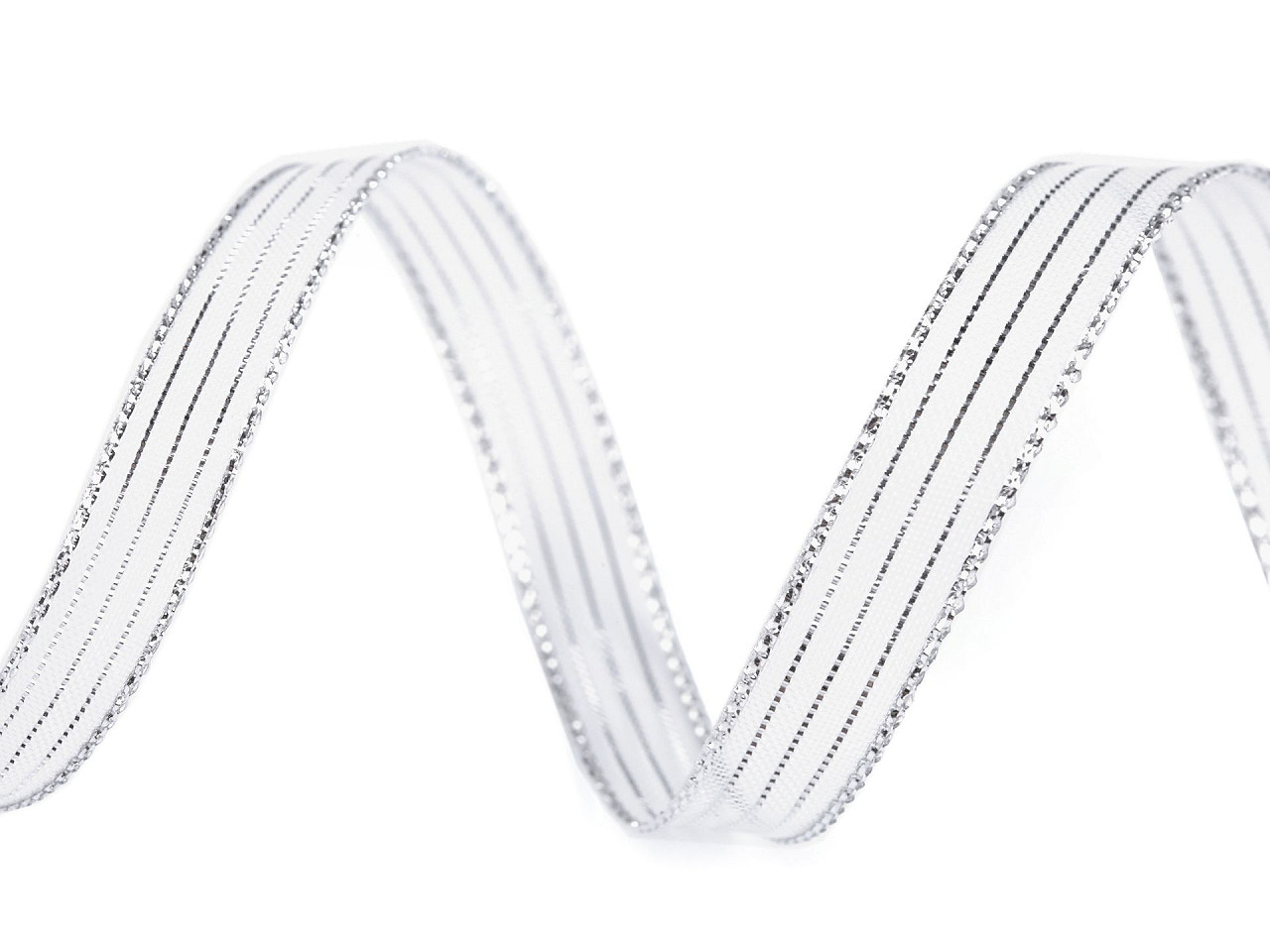 Panglica cu lurex latime 10 mm - Argintiu (45 Metri)