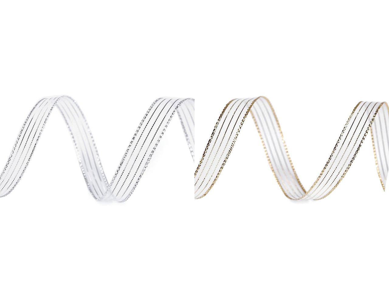 Panglica cu lurex latime 10 mm - Argintiu (45 Metri)